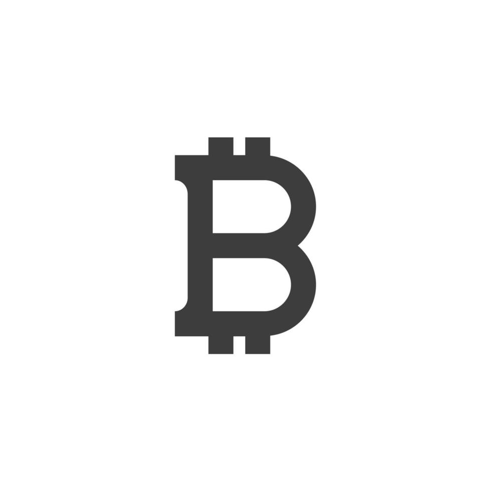 el signo vectorial del símbolo bitcoin está aislado en un fondo blanco. color de icono de bitcoin editable. vector