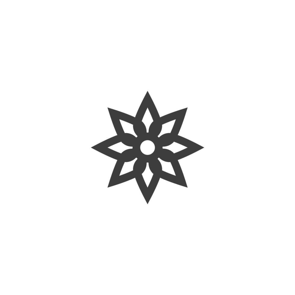 Vector sign of the flower symbol is isolated on a white background. flower icon color editable.