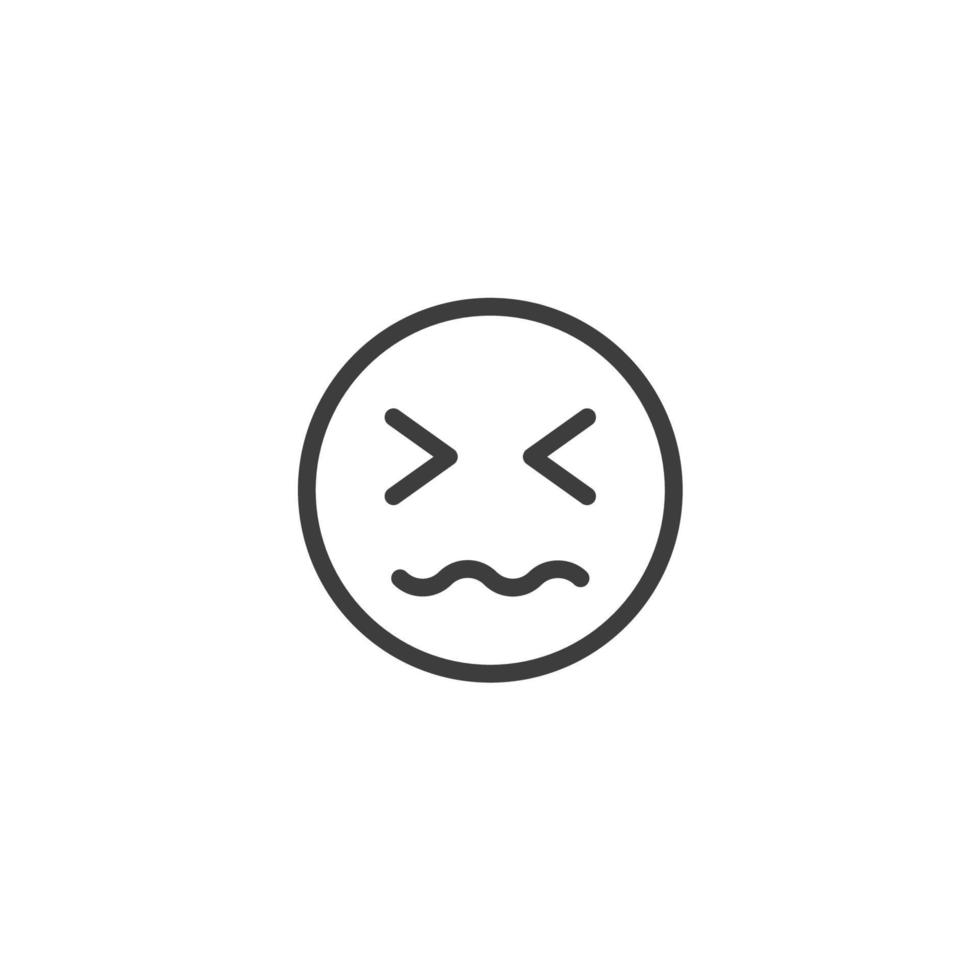 el signo vectorial del símbolo de la cara del emoticono está aislado en un fondo blanco. color de icono de cara de emoticono editable. vector