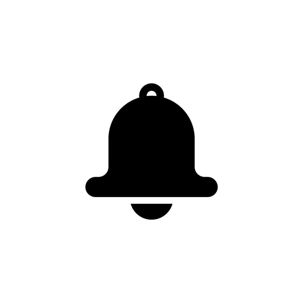 Vector sign of the Message notification bell symbol is isolated on a white background. Message notification bell icon color editable.