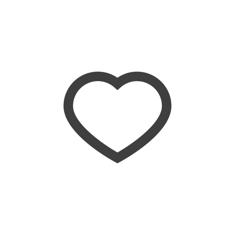 Vector sign of the Like Heart symbol is isolated on a white background. Like Heart icon color editable.