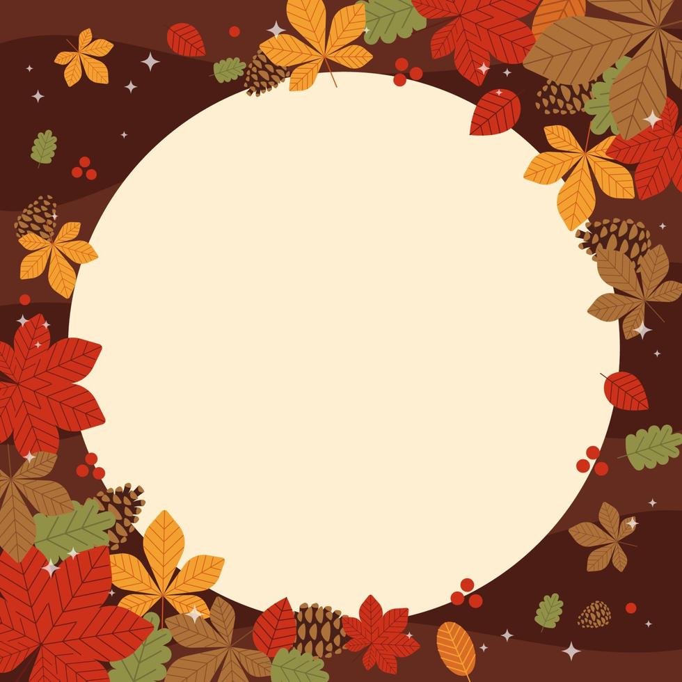 Fallen Leaves Frame Background vector