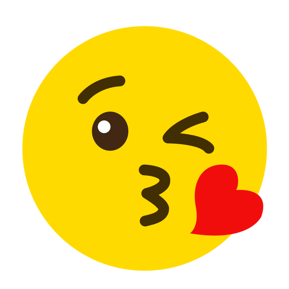 rosto amarelo emoji beijo png arquivo