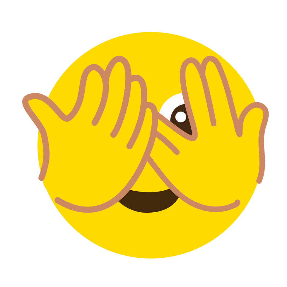 Peeking face yellow emoji PNG file