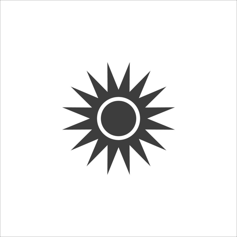 el signo vectorial del símbolo del sol está aislado en un fondo blanco. color del icono del sol editable. vector