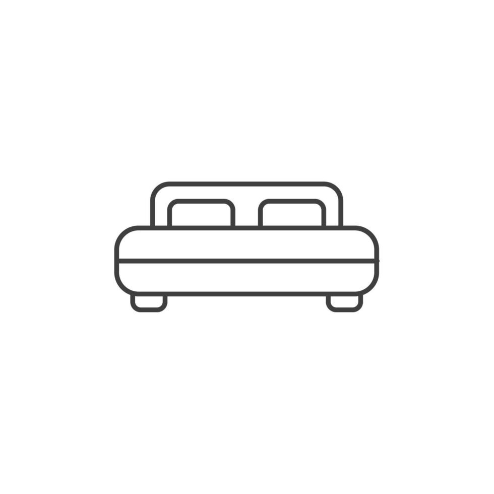 Vector sign of the bed symbol is isolated on a white background. bed icon color editable.