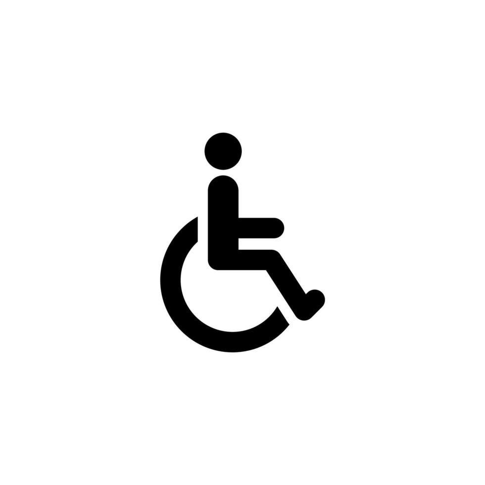 Vector sign of the Disabled Handicap symbol is isolated on a white background. Disabled Handicap icon color editable.