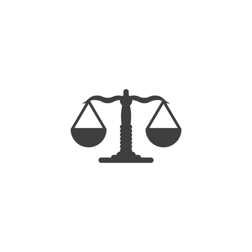 Vector sign of the Law scale symbol is isolated on a white background. Law scale icon color editable.