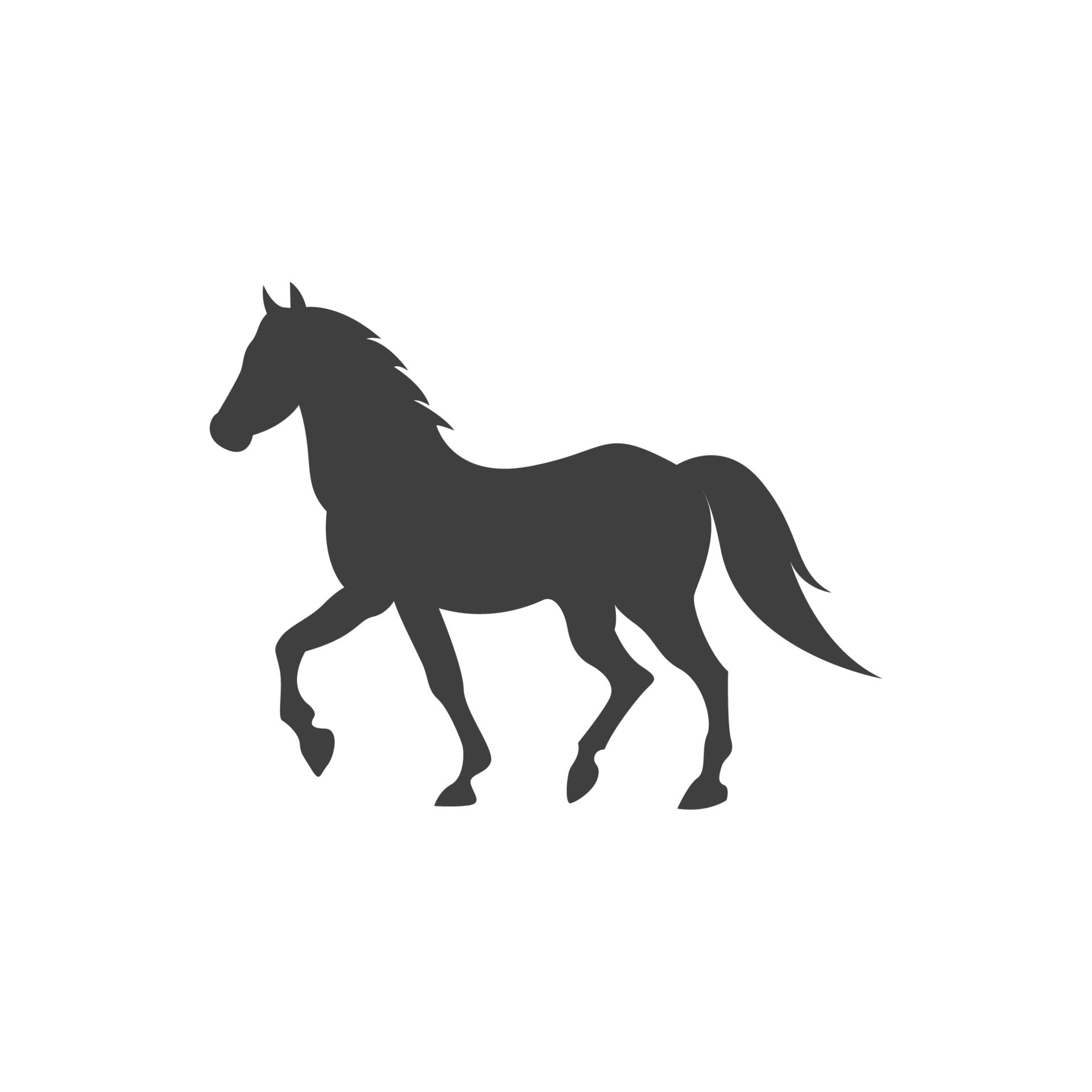 Vector sign of the horse symbol is isolated on a white background