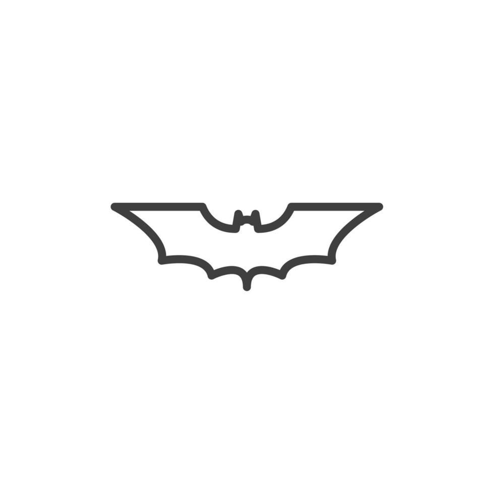 Vector sign of the bat symbol is isolated on a white background. bat icon color editable.