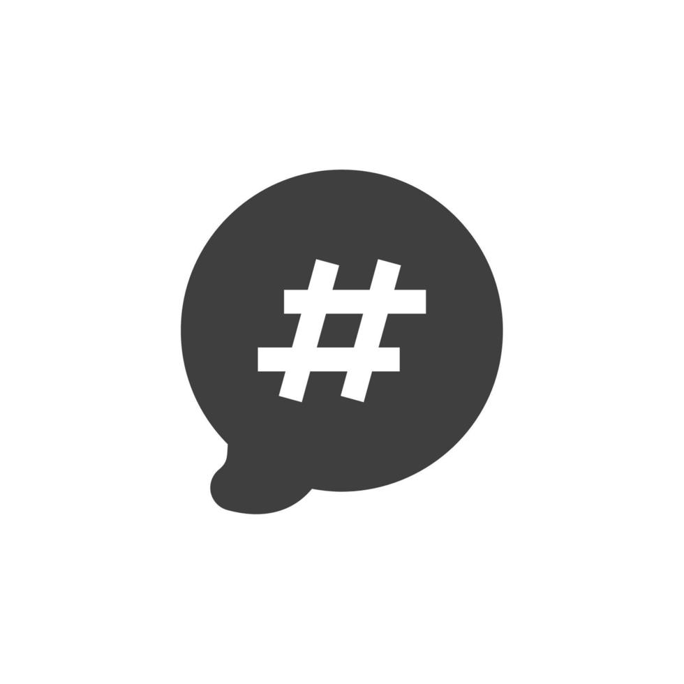 Vector sign of the Hashtag symbol is isolated on a white background. Hashtag icon color editable.