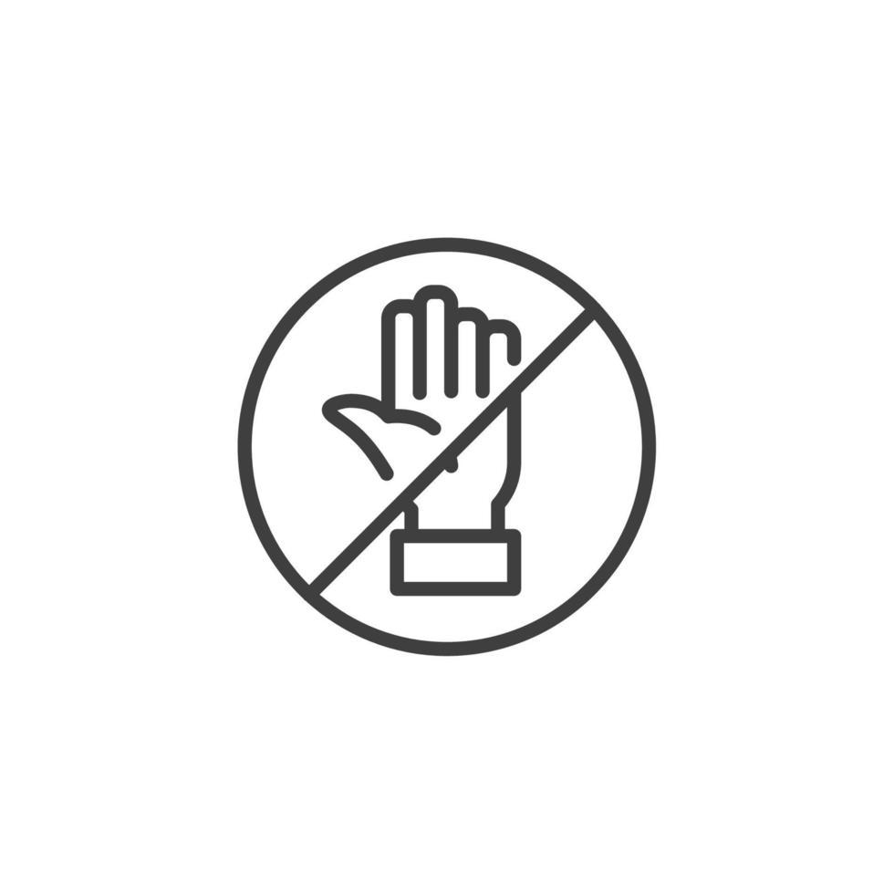 Vector sign of the touch symbol is isolated on a white background. touch icon color editable.