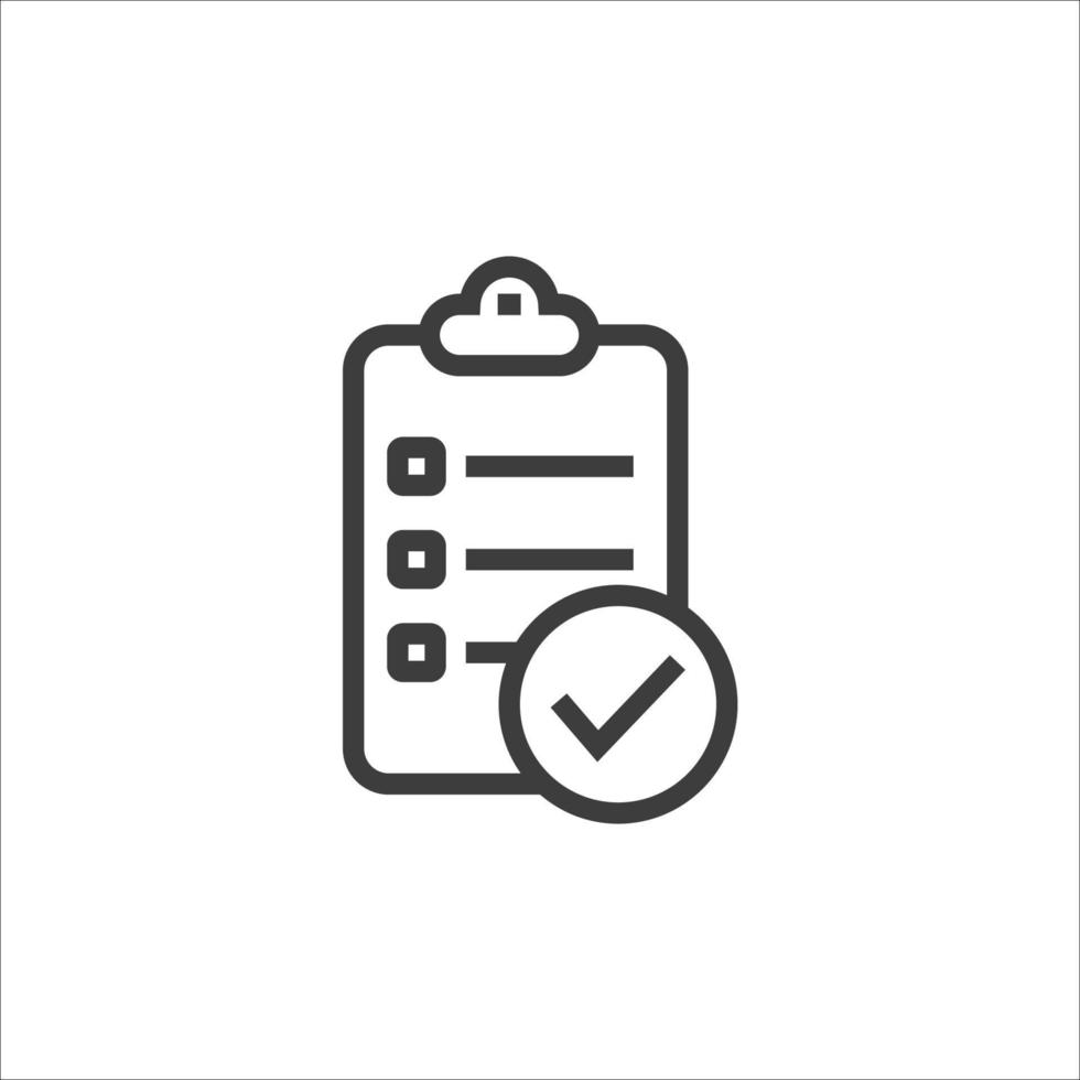 Vector sign of the Check list symbol is isolated on a white background. Check list icon color editable.