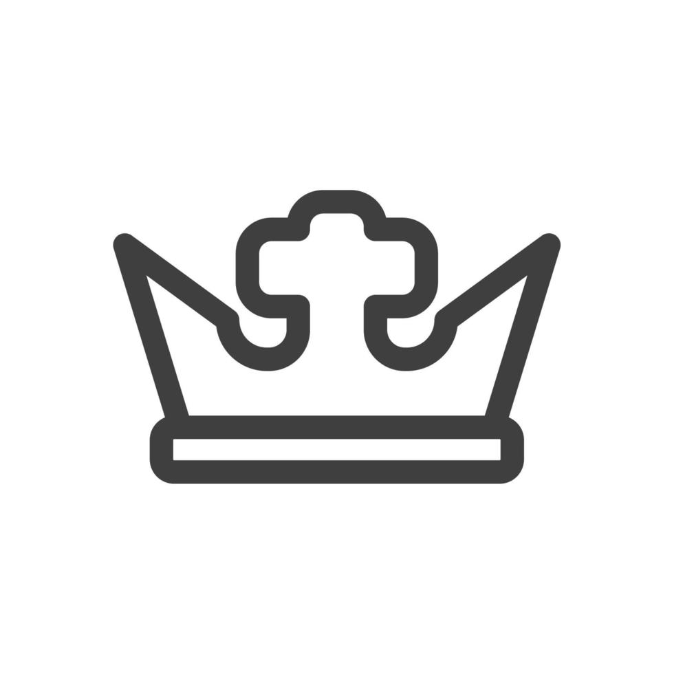 Vector sign of the Crown symbol is isolated on a white background. Crown icon color editable.