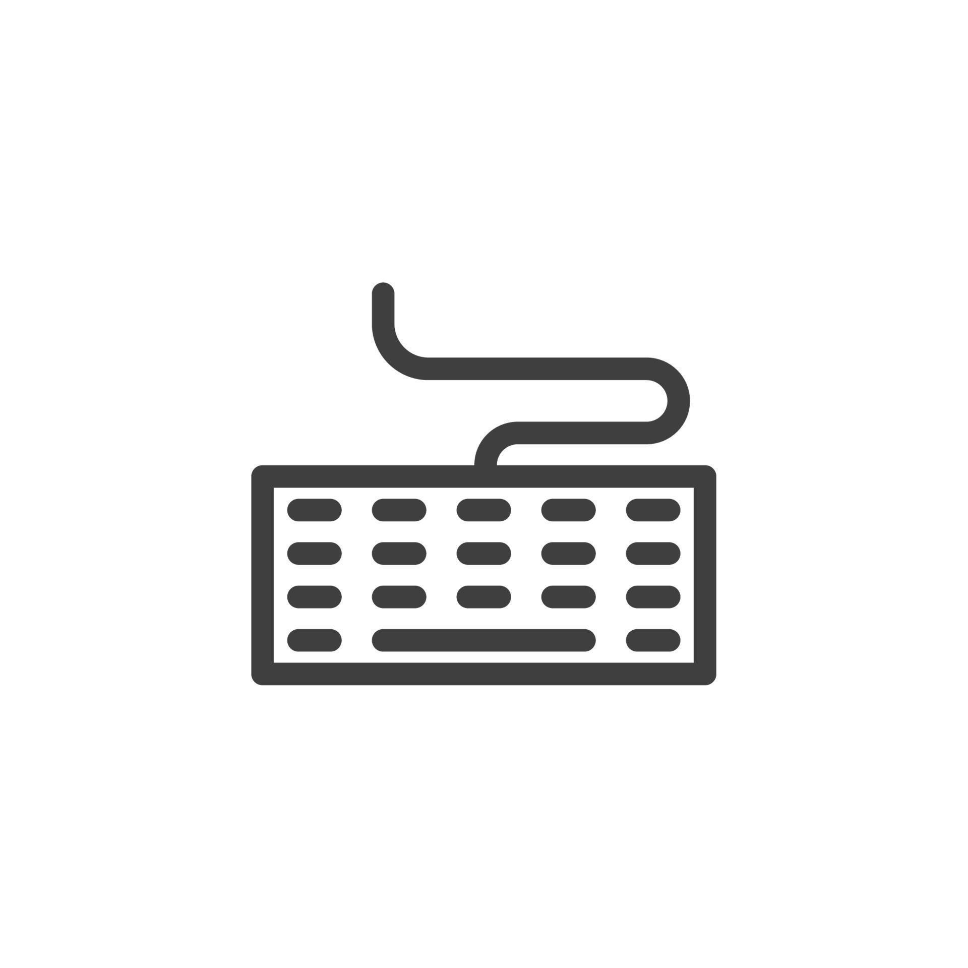 Vector sign of the keyboard symbol is isolated on a white background