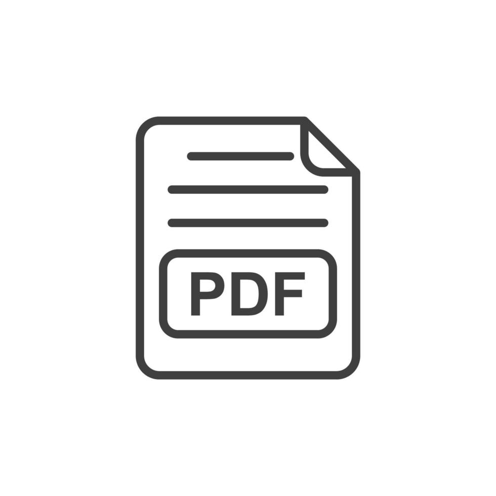 Vector sign of the pdf symbol is isolated on a white background. pdf icon color editable.