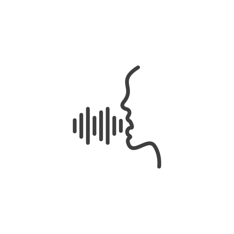 Vector sign of the Voice recognition concept symbol is isolated on a white background. Voice recognition concept icon color editable.
