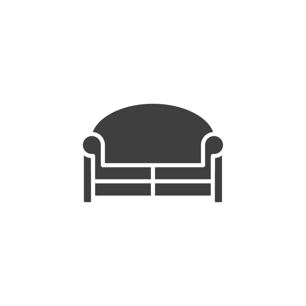 el signo vectorial del símbolo de los muebles del sofá está aislado en un fondo blanco. color de icono de muebles de sofá editable. vector