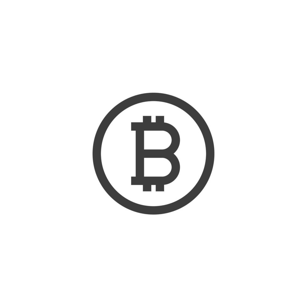 Vector sign of the bitcoin symbol is isolated on a white background. bitcoin icon color editable.