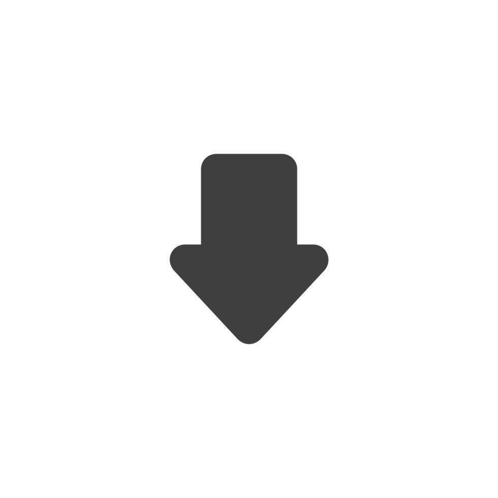 Vector sign of the down arrow symbol is isolated on a white background. down arrow icon color editable.