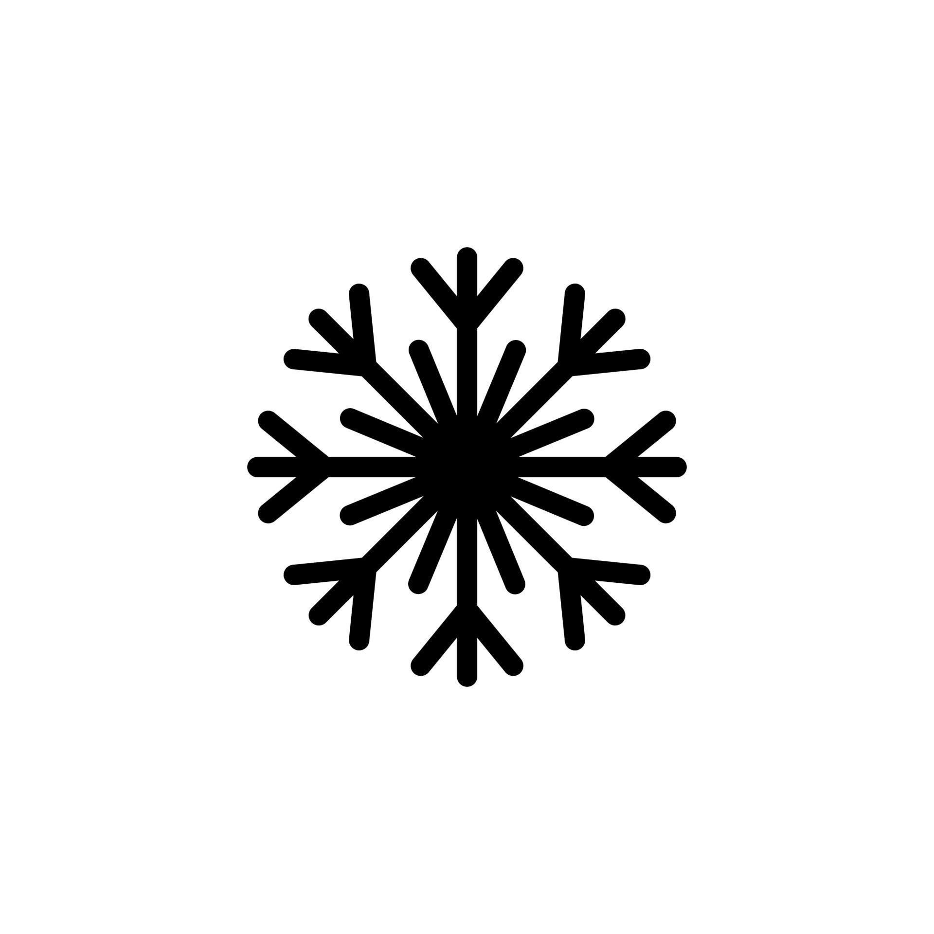 Vector sign of the Snowflakes symbol is isolated on a white background