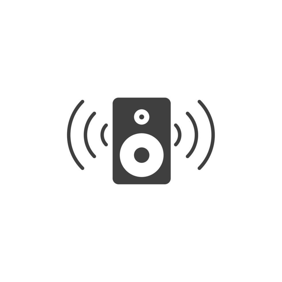 Vector sign of the Sound speaker symbol is isolated on a white background. Sound speaker icon color editable.