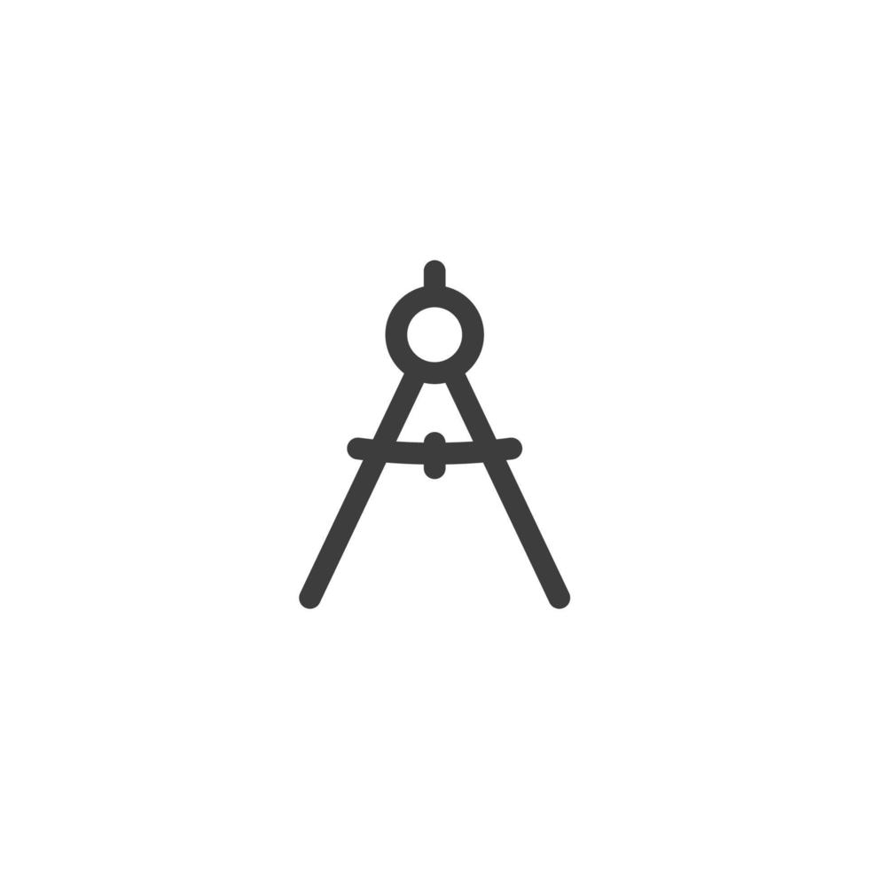 Vector sign of the compass architect symbol is isolated on a white background. compass architect icon color editable.
