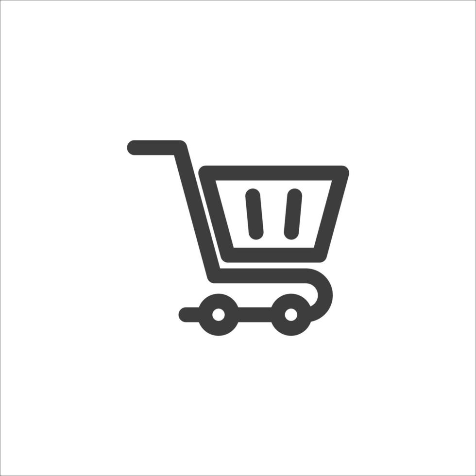 el signo vectorial del símbolo del carrito de la compra está aislado en un fondo blanco. color del icono del carrito de compras editable. vector