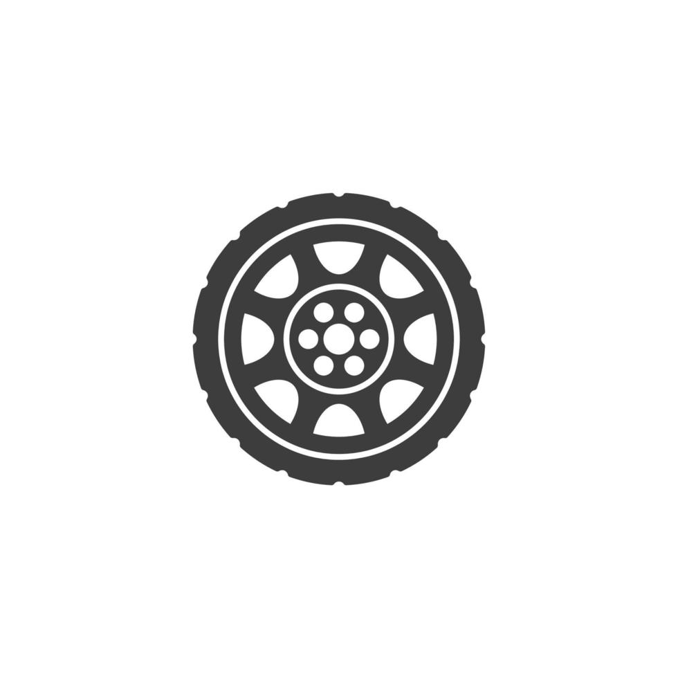 Vector sign of the Car wheels symbol is isolated on a white background. Car wheels icon color editable.