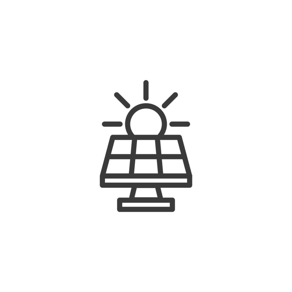 Vector sign of the solar panel Glyph symbol is isolated on a white background. solar panel Glyph icon color editable.