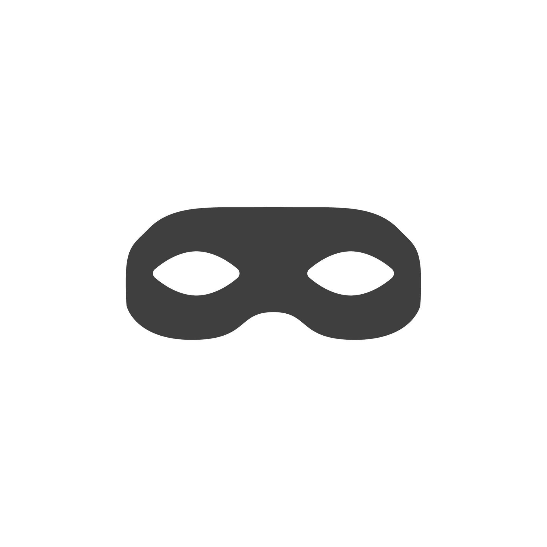 Vector sign of the anonymous mask symbol is isolated on a white ...
