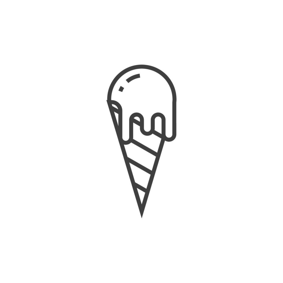 el signo vectorial del símbolo del helado está aislado en un fondo blanco. color de icono de helado editable. vector