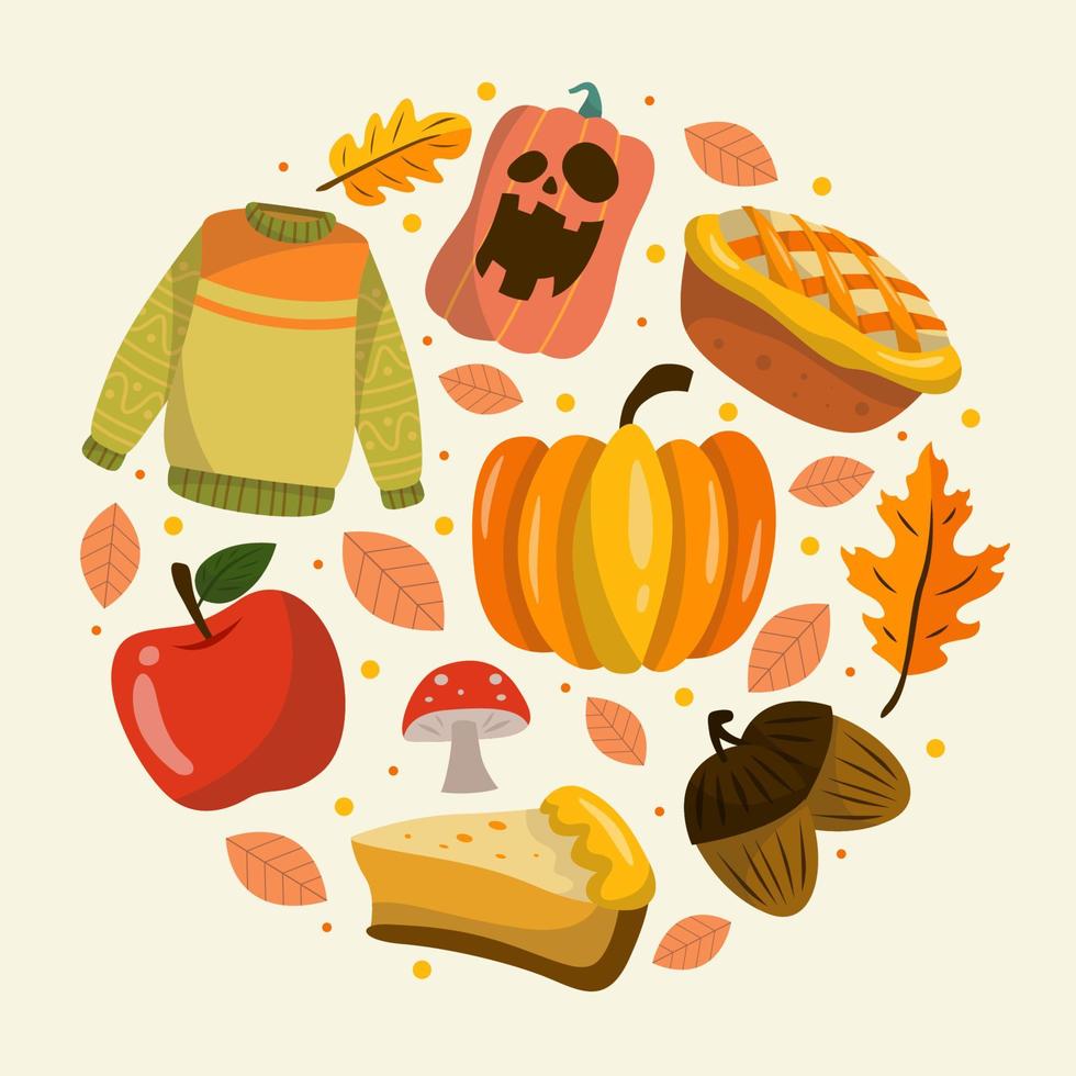 Pumpkin Hunt Hand Drawn Icon Creative Layout vector