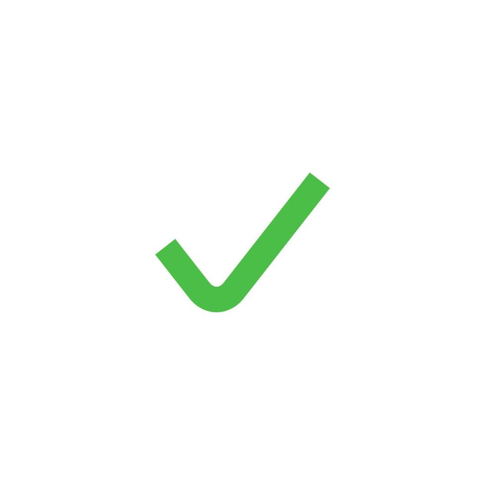 Vector sign of the Green check symbol is isolated on a white background ...