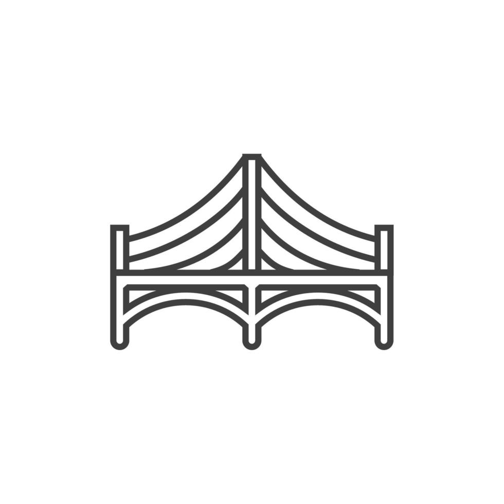Vector sign of the bridge symbol is isolated on a white background. bridge icon color editable.