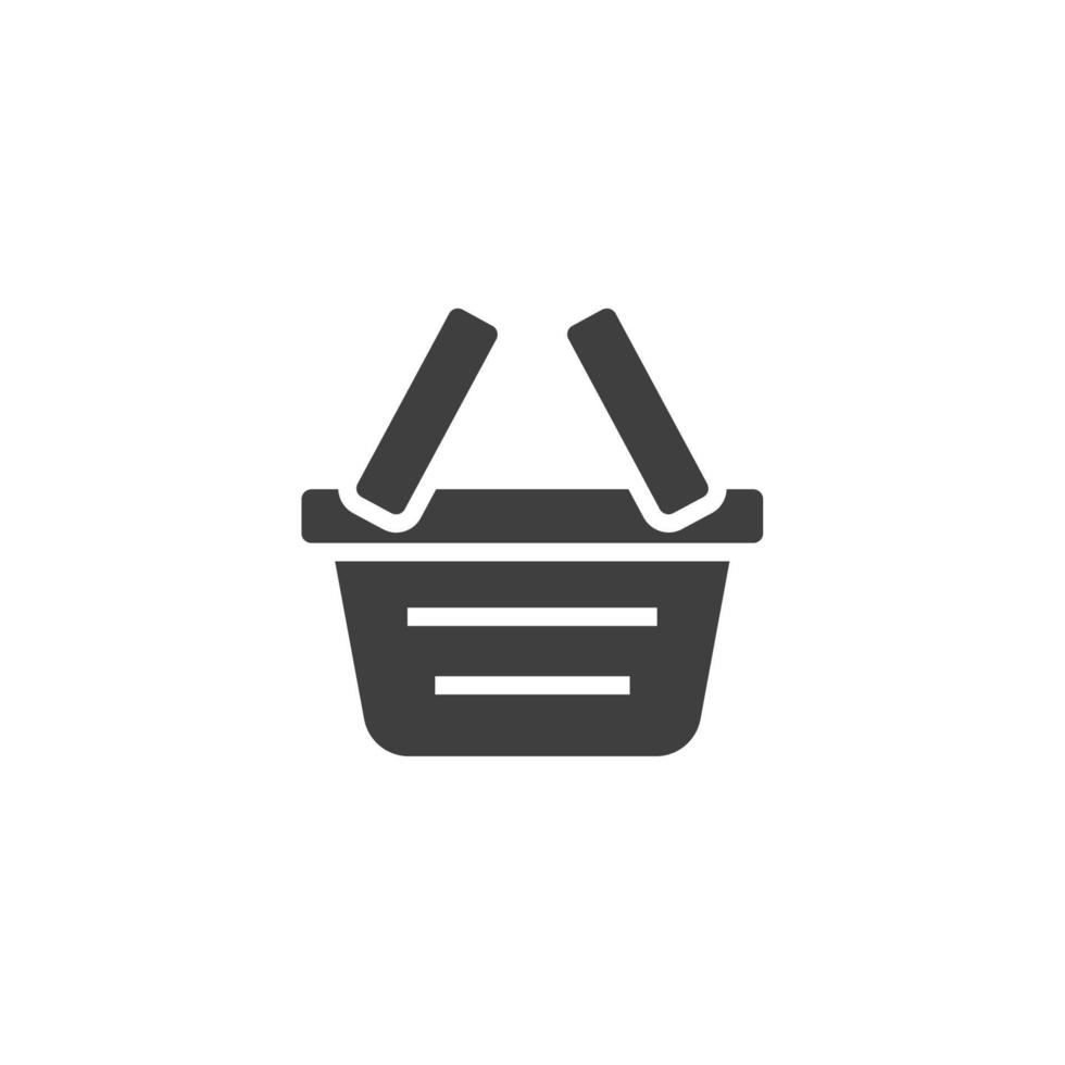 Vector sign of the Shopping Basket symbol is isolated on a white background. Shopping Basket icon color editable.