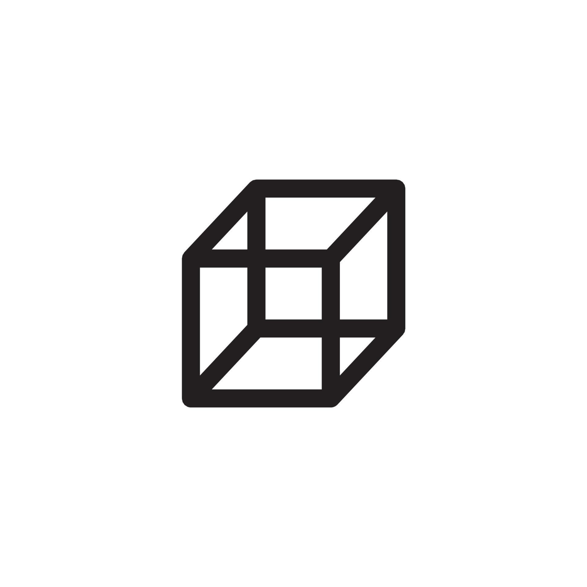Vector sign of the Cube symbol is isolated on a white background. Cube