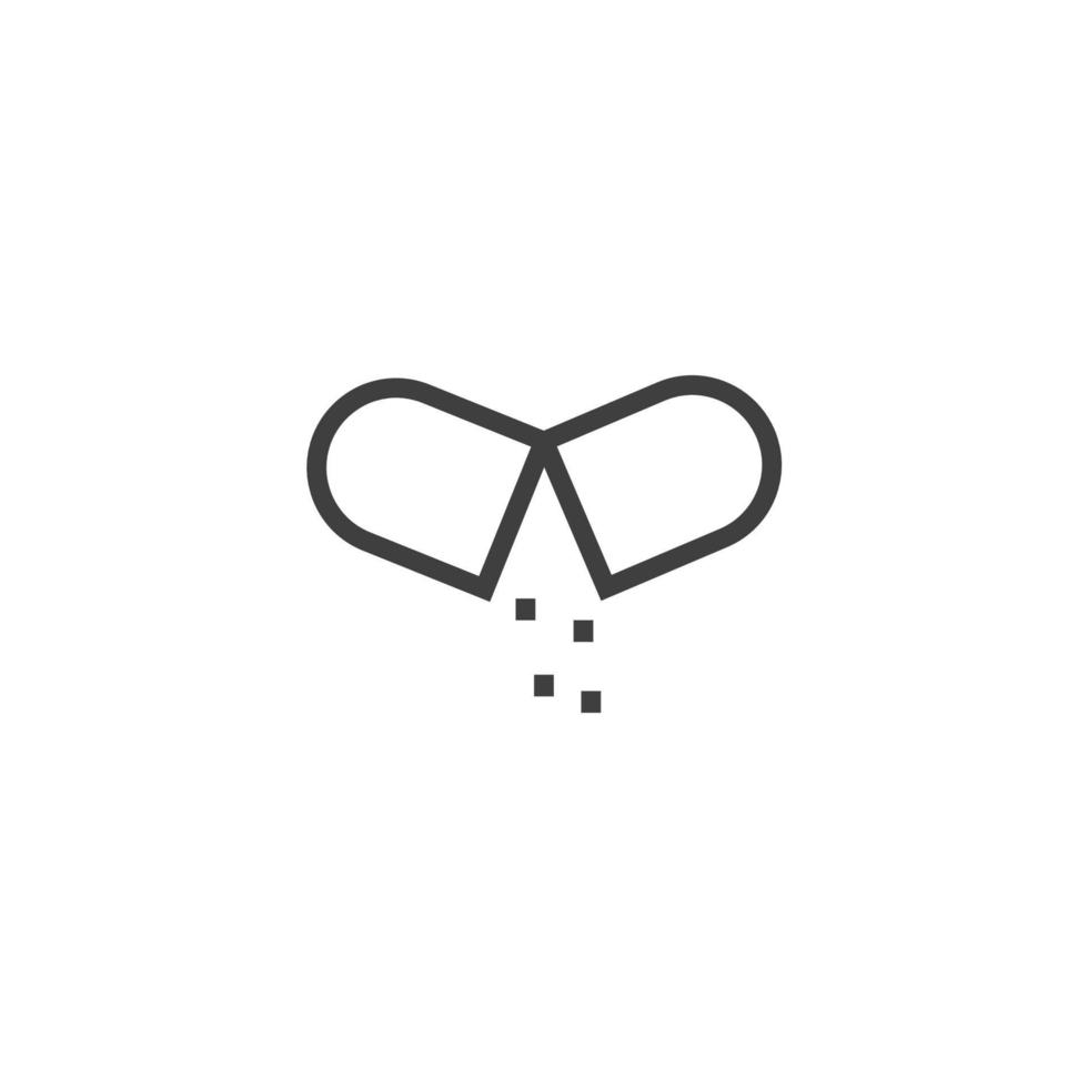 Vector sign of the Pill capsule symbol is isolated on a white background. Pill capsule icon color editable.