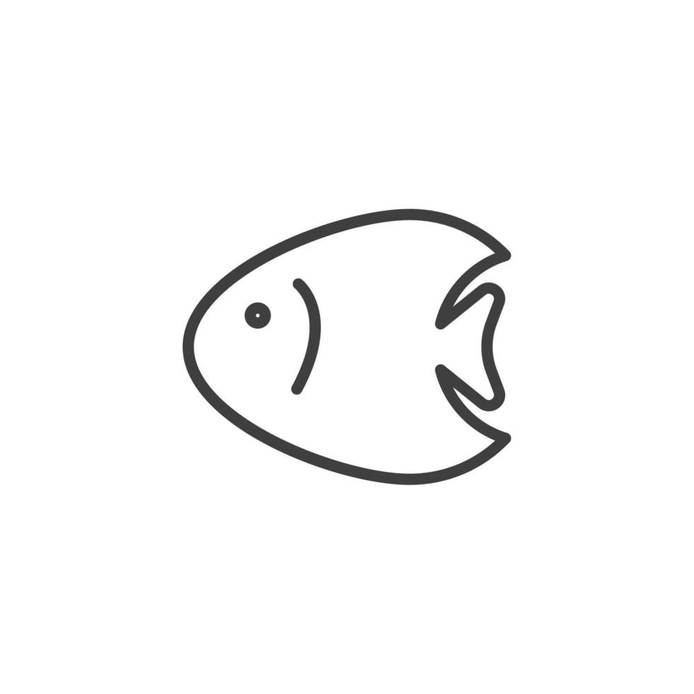 el signo vectorial del símbolo del pez está aislado en un fondo blanco. color de icono de pescado editable. vector