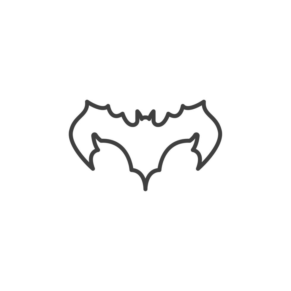 Vector sign of the bat symbol is isolated on a white background. bat icon color editable.