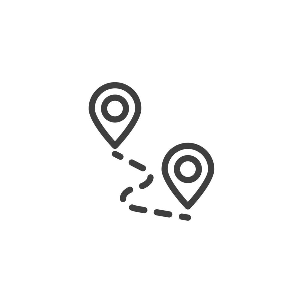 Vector sign of the Path route symbol is isolated on a white background. Path route icon color editable.