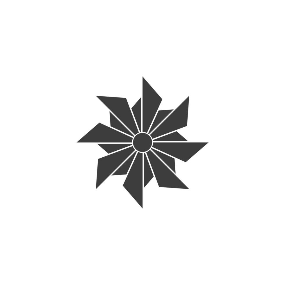 Vector sign of the pinwheel symbol is isolated on a white background. pinwheel icon color editable.