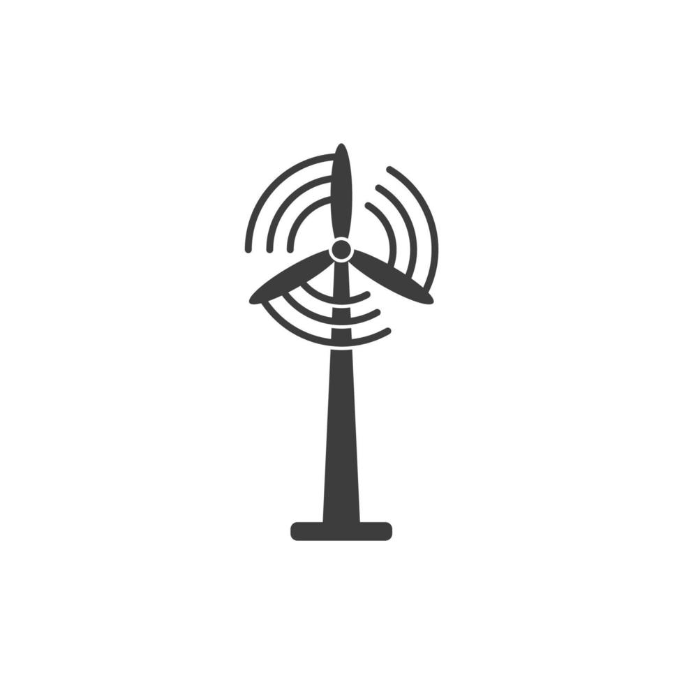 Vector sign of the wind turbine symbol is isolated on a white background. wind turbine icon color editable.