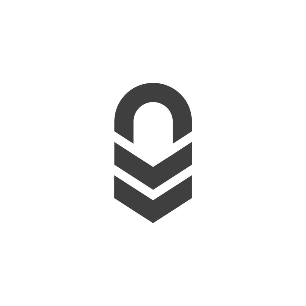 el signo vectorial del símbolo del emblema de la insignia de rango militar está aislado en un fondo blanco. color de icono de emblema de insignia de rango militar editable. vector