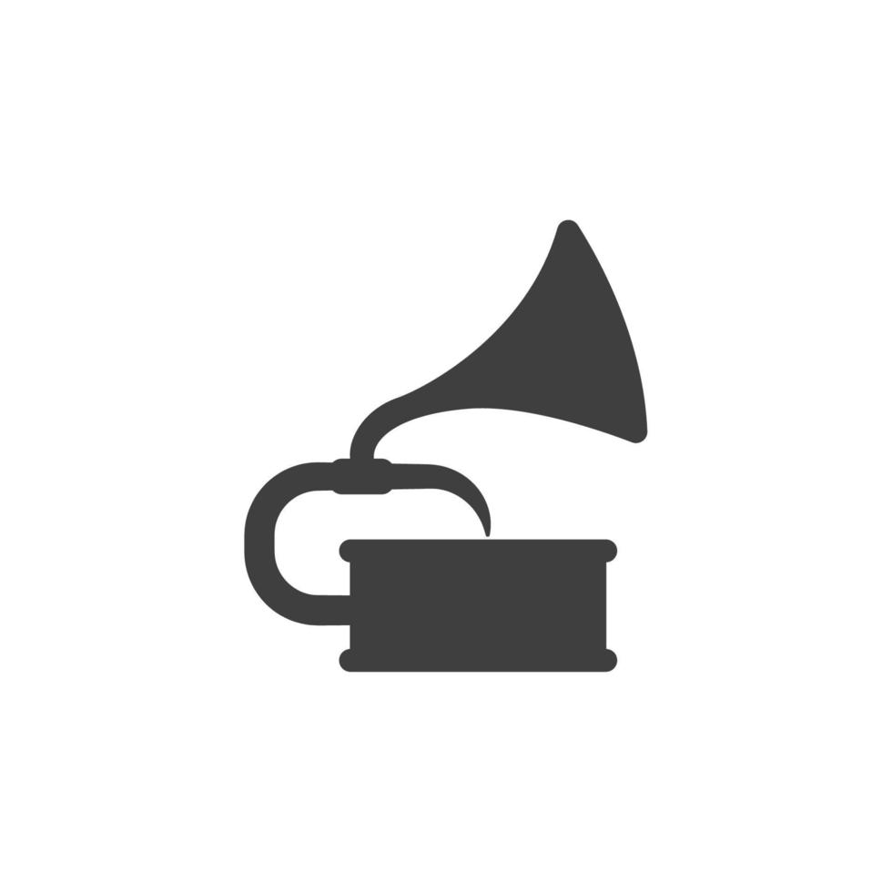 Vector sign of the gramophone symbol is isolated on a white background. gramophone icon color editable.