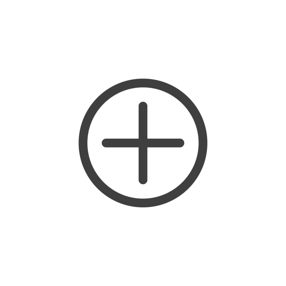 Vector sign of the plus symbol is isolated on a white background. plus icon color editable.