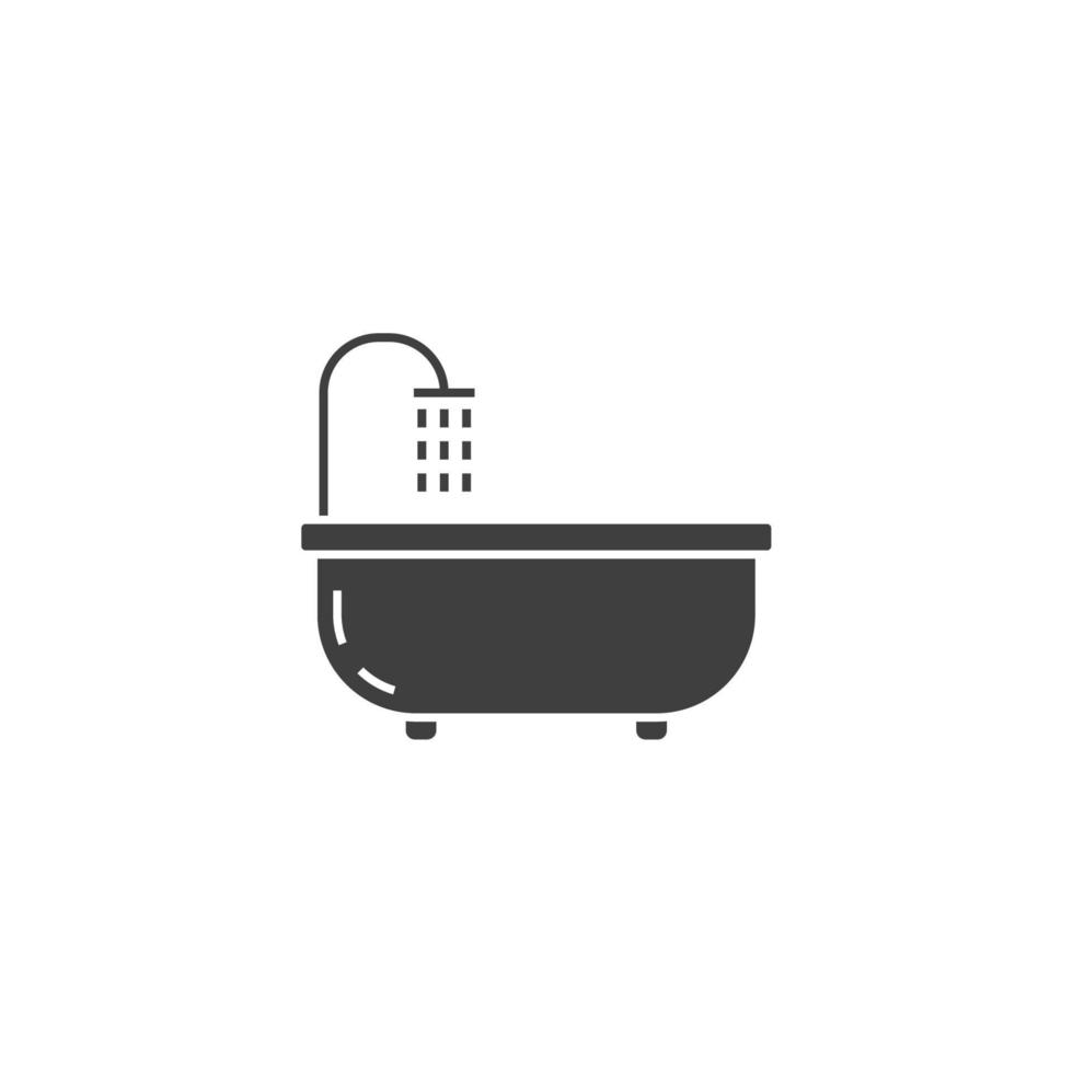 Vector sign of the bathtub symbol is isolated on a white background. bathtub icon color editable.