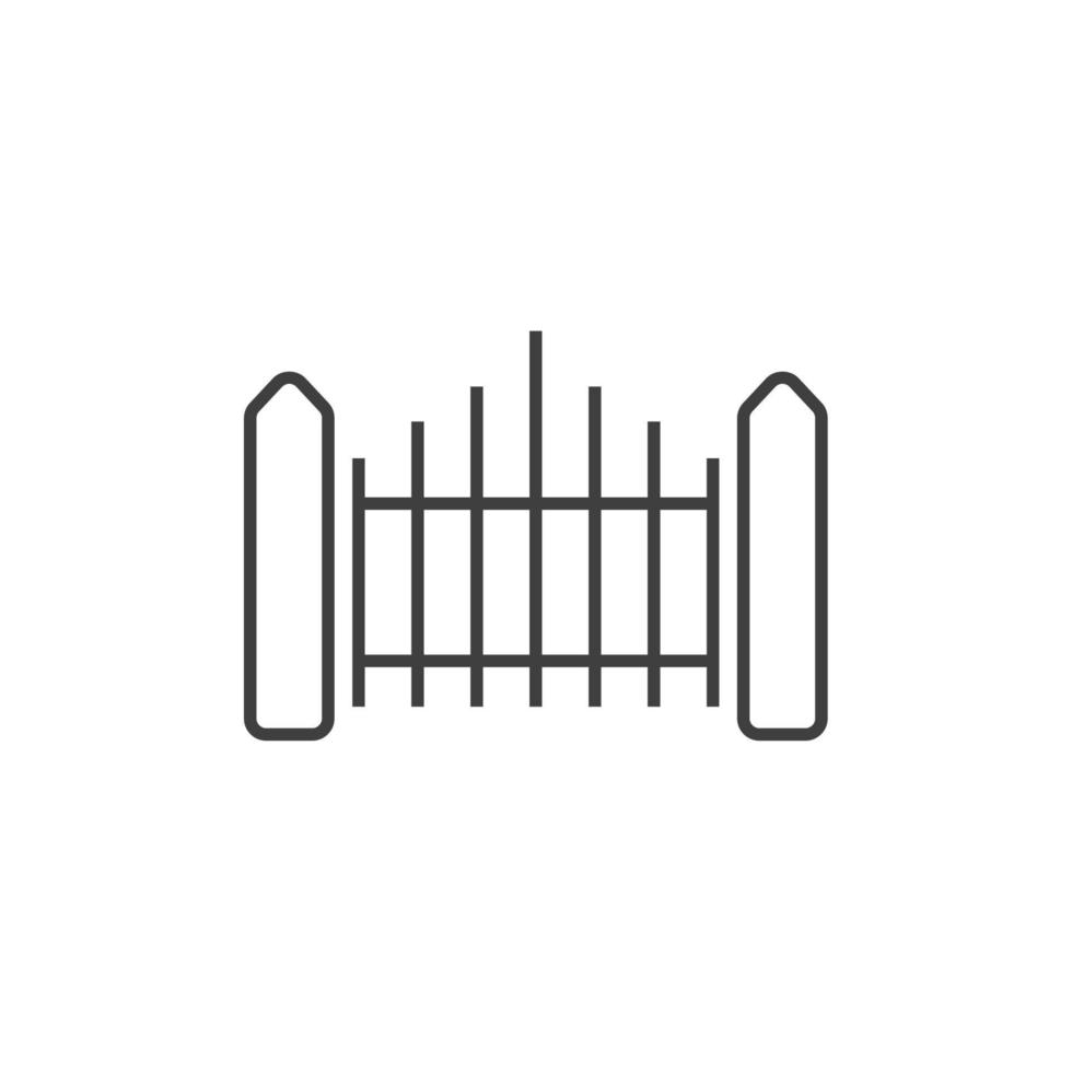 Vector sign of the Fence symbol is isolated on a white background. Fence icon color editable.