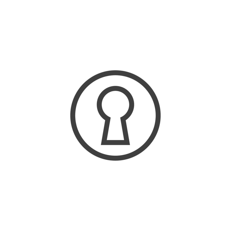 Vector sign of the Black key hole symbol is isolated on a white