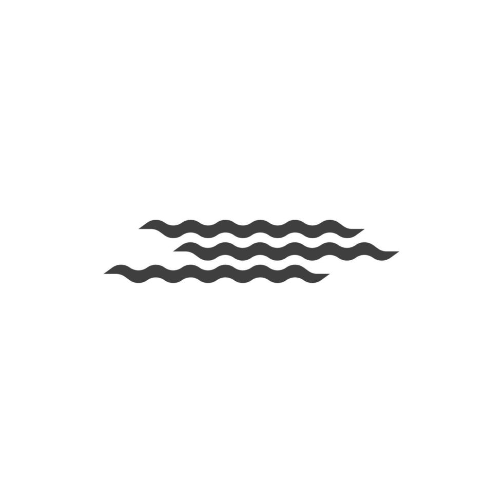 Vector sign of the wave symbol is isolated on a white background. wave icon color editable.